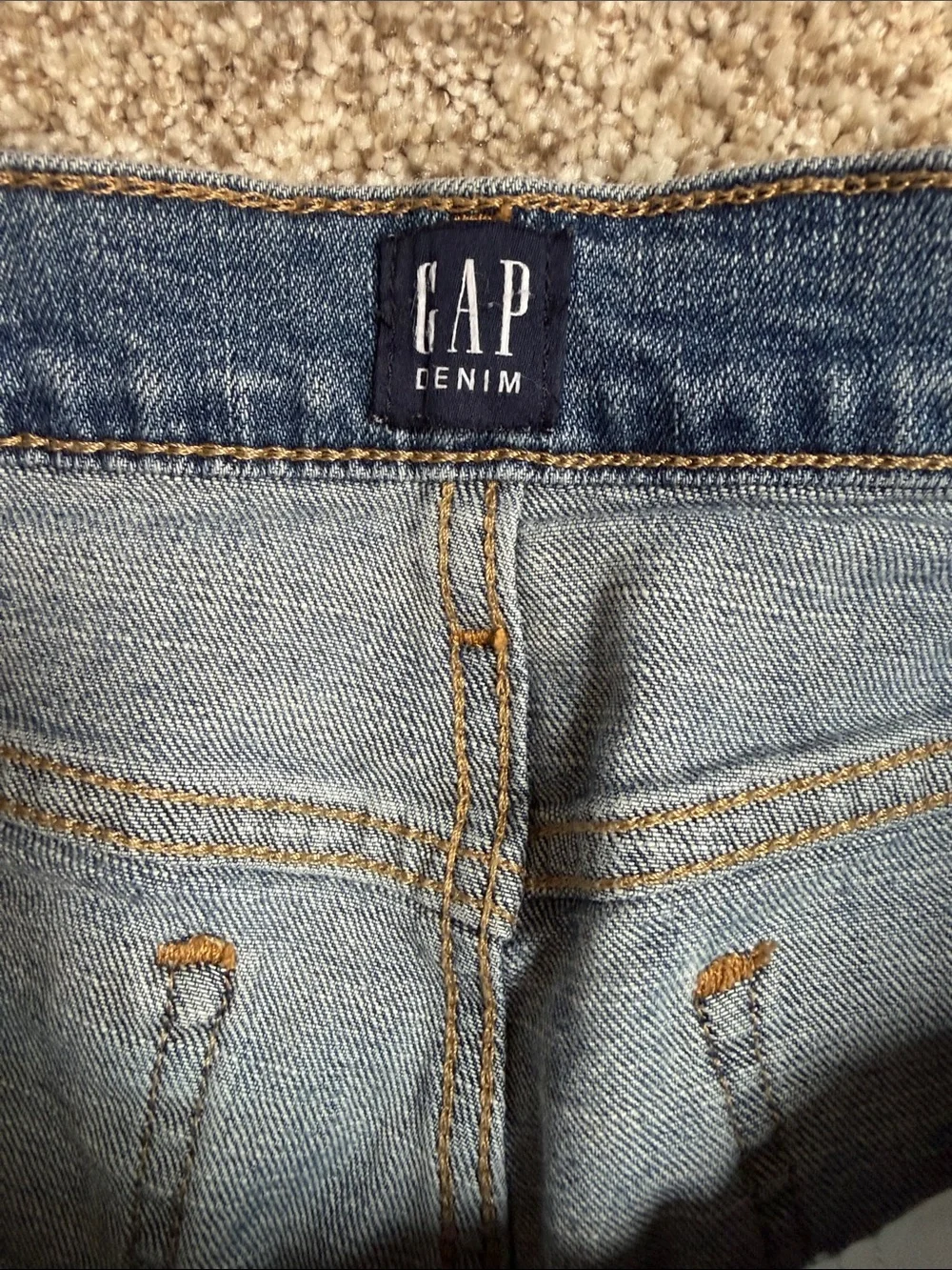 GAP Ankle-Length Straight Leg Distressed Jeans